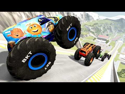 Epic High Speed Monster Truck Jumps And Crashes #084 - BeamNG Drive