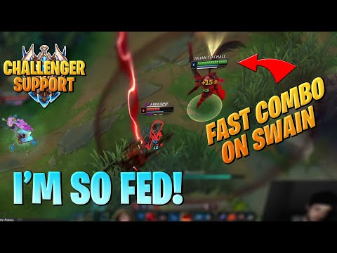 CHALLENGER SUPPORT PLAYER SMURFS ON PLAT PLAYERS AND DESTROYS THEM USING SWAIN! - League of Legends