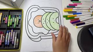Hello everyone, today I will color a picture of a butter sandwich.