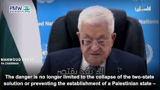 Abbas speaking to the UN