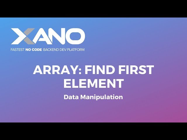 Array: Find First Element