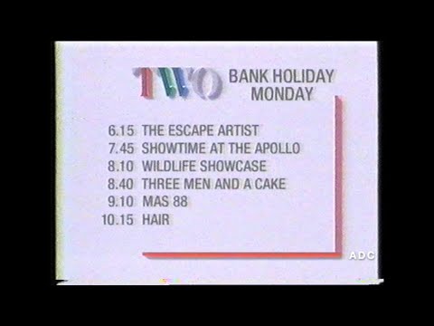 BBC2 menu & closedown announcer Andy Cartledge 28th August 1988