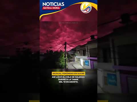 El cielo de Galeras, Sucre, sorprendió con un intenso tono rojo.