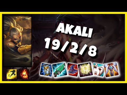 KOREAN Challenger Akali MID (19/2/8) vs FIZZ Gameplay Replay - Patch 10.20