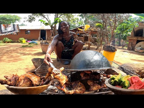 Peaceful Village Life Living |Grilling Marinated Chicken Thighs With Steam | Juicy and Delicious 