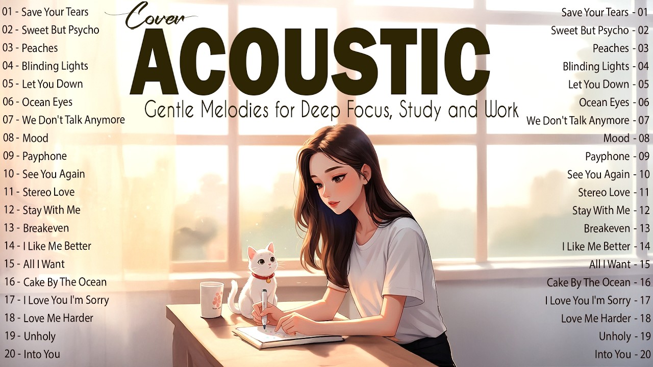 Best Acoustic Songs with Lyrics 2026 ✨ Gentle Melodies for Deep Focus, Study and Work