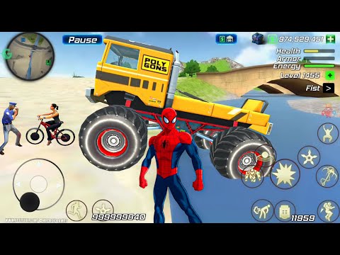 Rope Frog Ninja Superhero Monster Truck & Tank in Open World Game - Android Gameplay