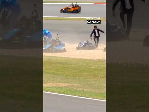 LES PILOTES COINCÉS DANS LES GRAVIERS 😱🤣 #f1 #britishgp