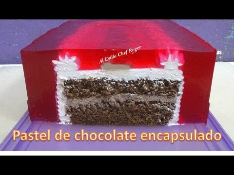 PASTEL DE CHOCOLATE, cubierto de gelatina, parte 2, Receta #186, gelapastel Video