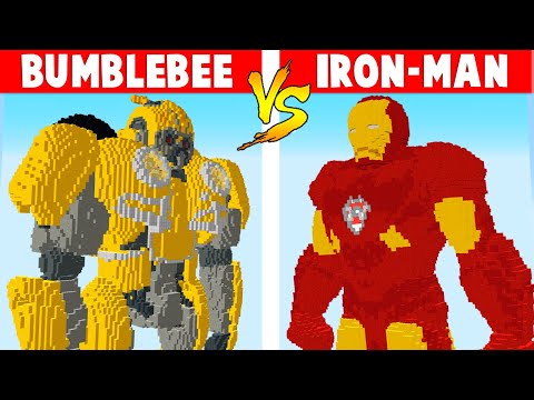TRANSFORMER vs IRON MAN – Minecraft ANIMATIONS ! BUMBLEBEE VS IRON MAN BOSS BATTLE MINECRAFT