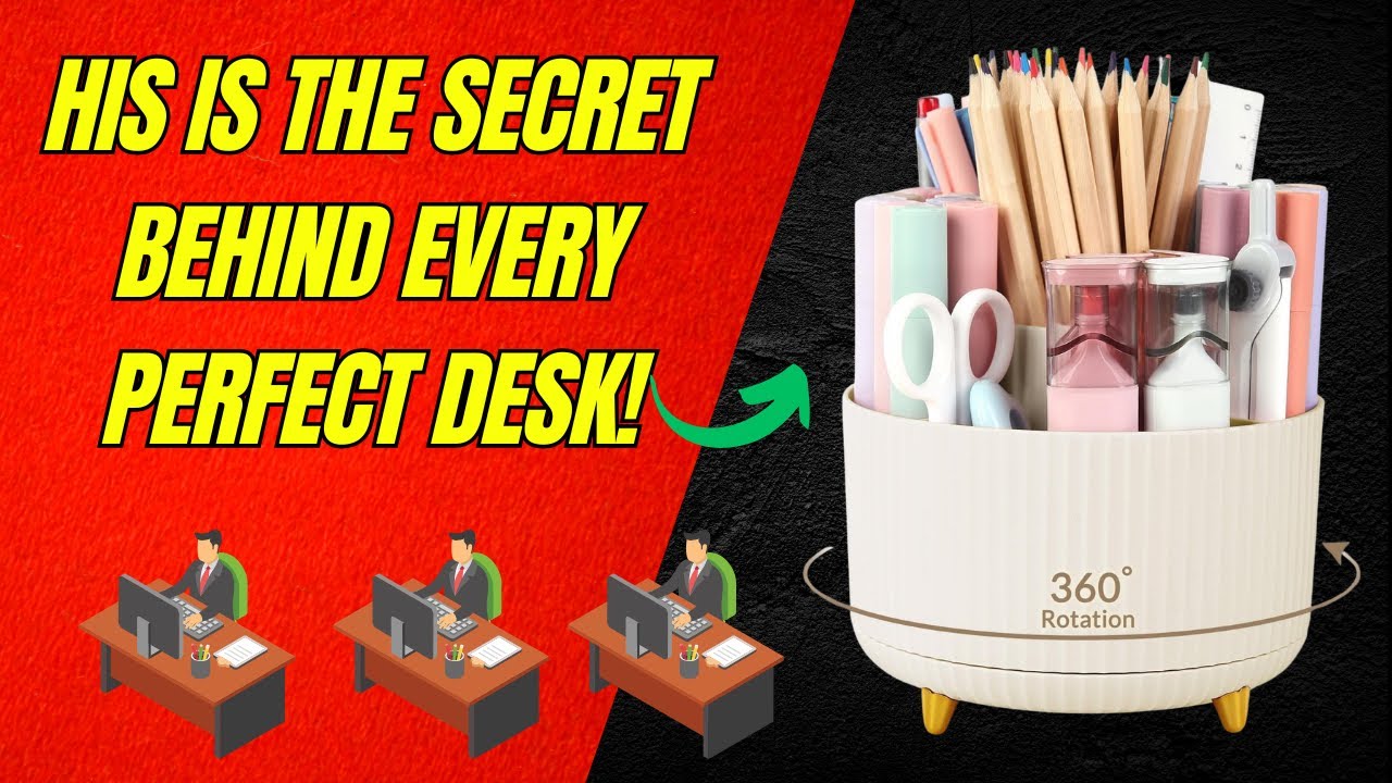 SKYDUE 360° ROTATING DESK ORGANIZER THAT TURNS MESS INTO FOCUS AND PRODUCTIVITY
