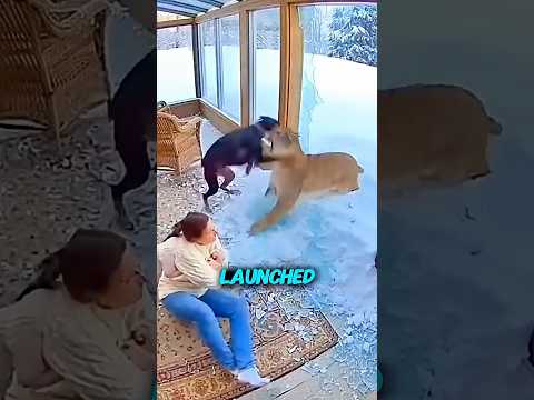 The Dog Blocked The Mom... Then The Roof Broke 😱🦁 #shorts