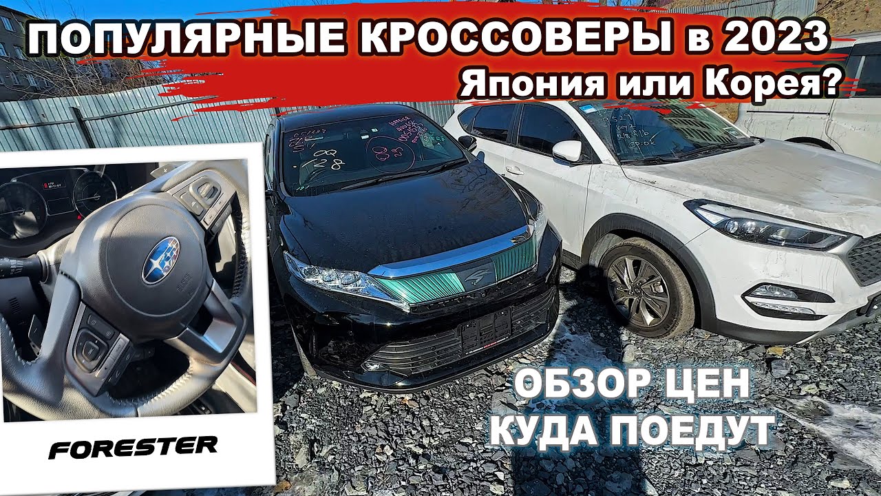 обзор стоянки авто из японии - кроссоверы. или лучше корея? что по ценам?
