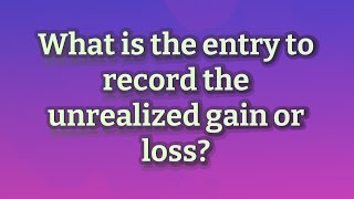 What is the entry to record the unrealized gain or loss?
