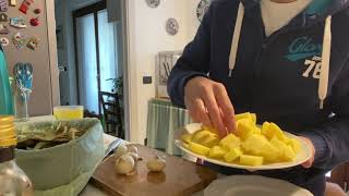 Ricciola e lampuga al forno con patate cipolline e pomodorini pachino