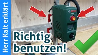 Tischbohrmaschine Bosch PBD 40 richtig bedienen
