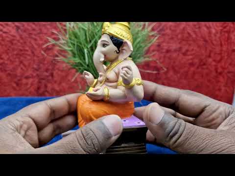Abhaya Mudra Vighnaharta Lord Ganesha Ganpati Handpainted Beautiful Polyresin Idol video