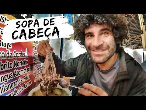 Trying street food in Peru