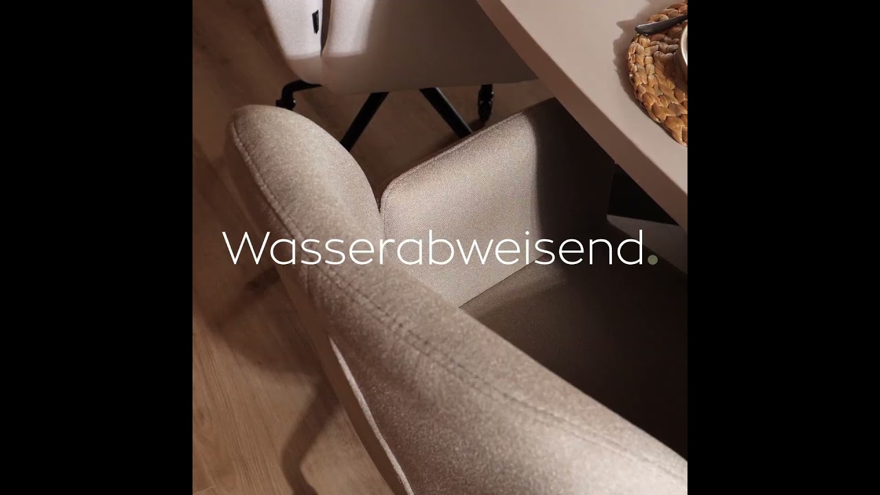 Esszimmerstuhl Runa recycelter Stoff mit Rollen grau