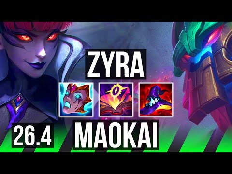 ZYRA vs MAOKAI (JGL) | Perfect KDA: 16/0/11 | KR Master | 26.4