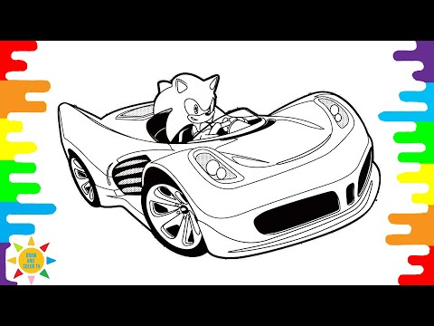 SUPER SONIC CARS Coloring Page | Sonic Coloring | Jim Yosef - Lights [NCS Release]