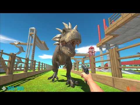FPS Avatar with all weapons in Battle with New T-rex - Animal Revolt Battle Simulator