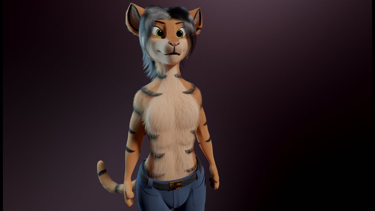 John Anthro Tiger 3D Model