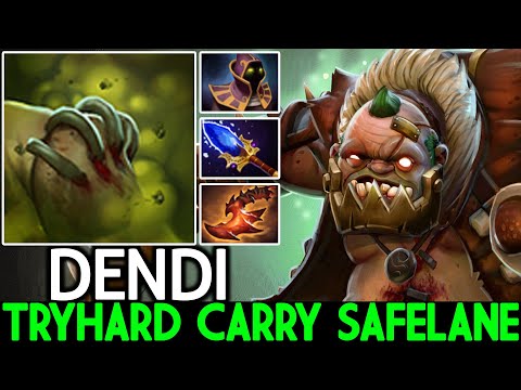 DENDI [Pudge] TryHard Carry Safelane with Scepter Build Dota 2