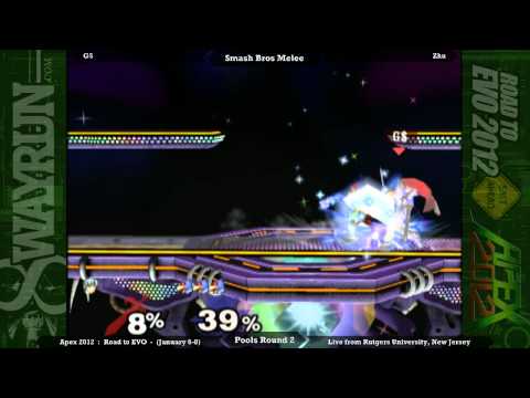 Apex 2012 - Melee R2 Pools: G$ (Marth & Falco) vs. Zhu (Falco)