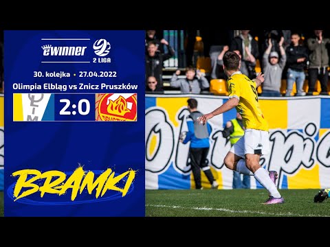 BRAMKI: Olimpia Elbląg 2:0 Znicz Pruszków | 30. kolejka | 2021/22