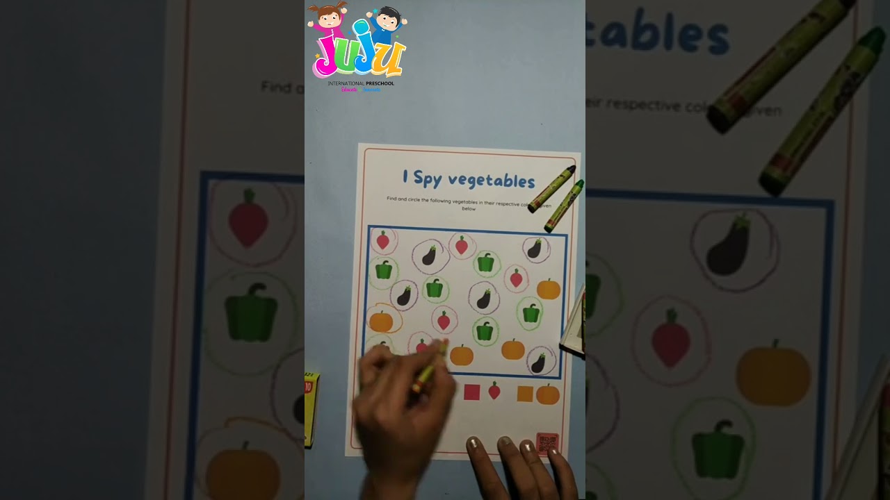 I spy vegetables worksheet for kids