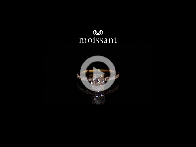 خاتم 2.09 قيراط Cushion solitaire with hidden halo...