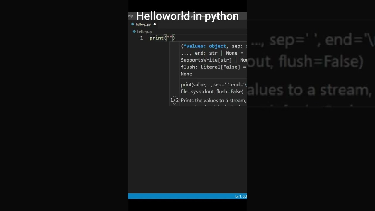Hello world in python #shorts#python