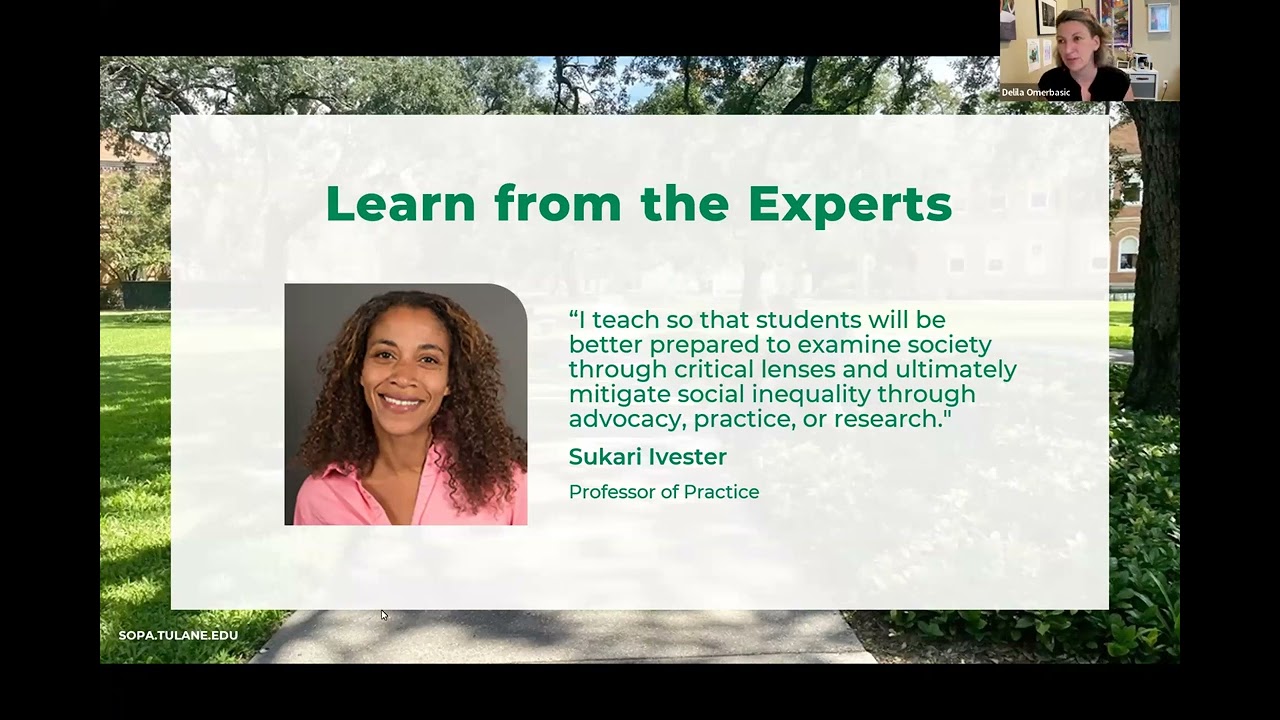 Humanities, Social Sciences, & Master of Liberal Arts Programs - Tulane SoPA Admissions Webinar