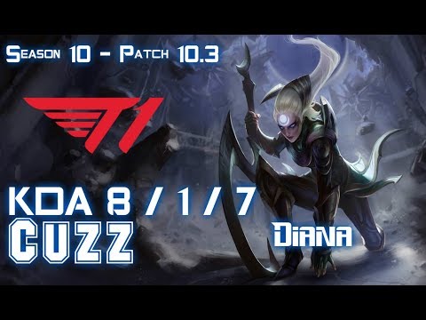 T1 Cuzz DIANA vs EKKO Jungle - Patch 10.3 KR Ranked