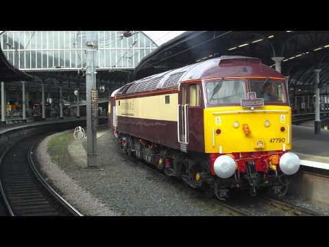 Northern Belle 47790 and DRS 47810 "Galloway Princess" departing Newcastle