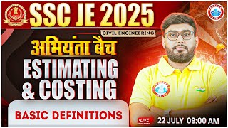 SSC JE 2025 | अभियंता बैच | Estimating and Costing | SSC JE Civil Engineering Classes | Aditya Sir