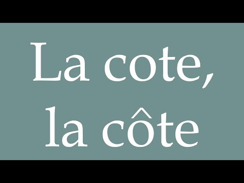 How to Pronounce ''La cote, la côte'' (The rating) Correctly in French