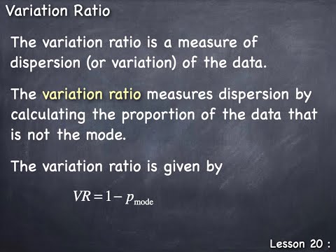 Lesson 20 : Variation Ratio