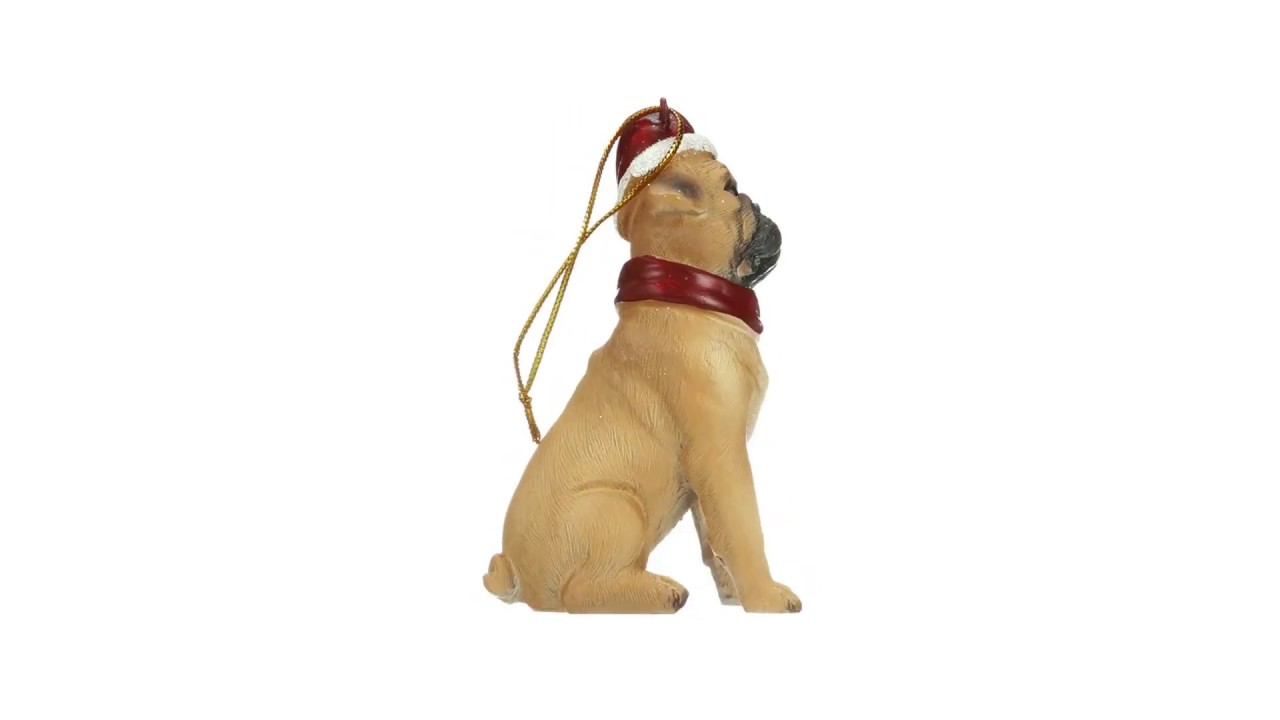 Pug Holiday Dog Ornament Pet Decoration Video