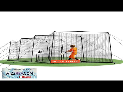 VEVOR Baseball Batting Cage 39.4 x 12.1 x 10.2 FT Freestanding Portable