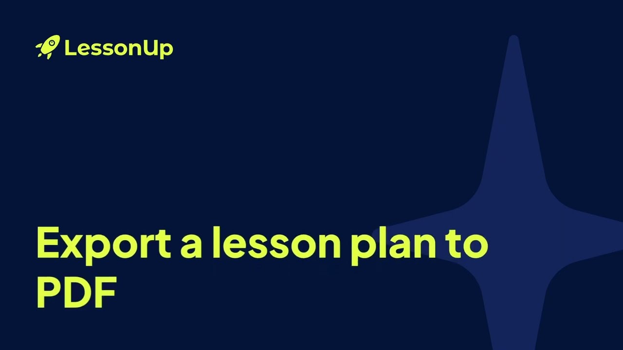 Export a lesson plan to PDF