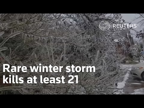 Rare winter storm kills at least 21