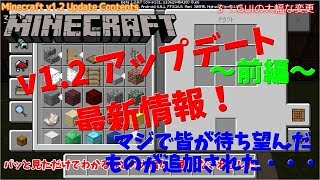 Minecraft(コンソール/PE/Win10) v1.2 Beta build4 アップデート最新情報！！(前編)