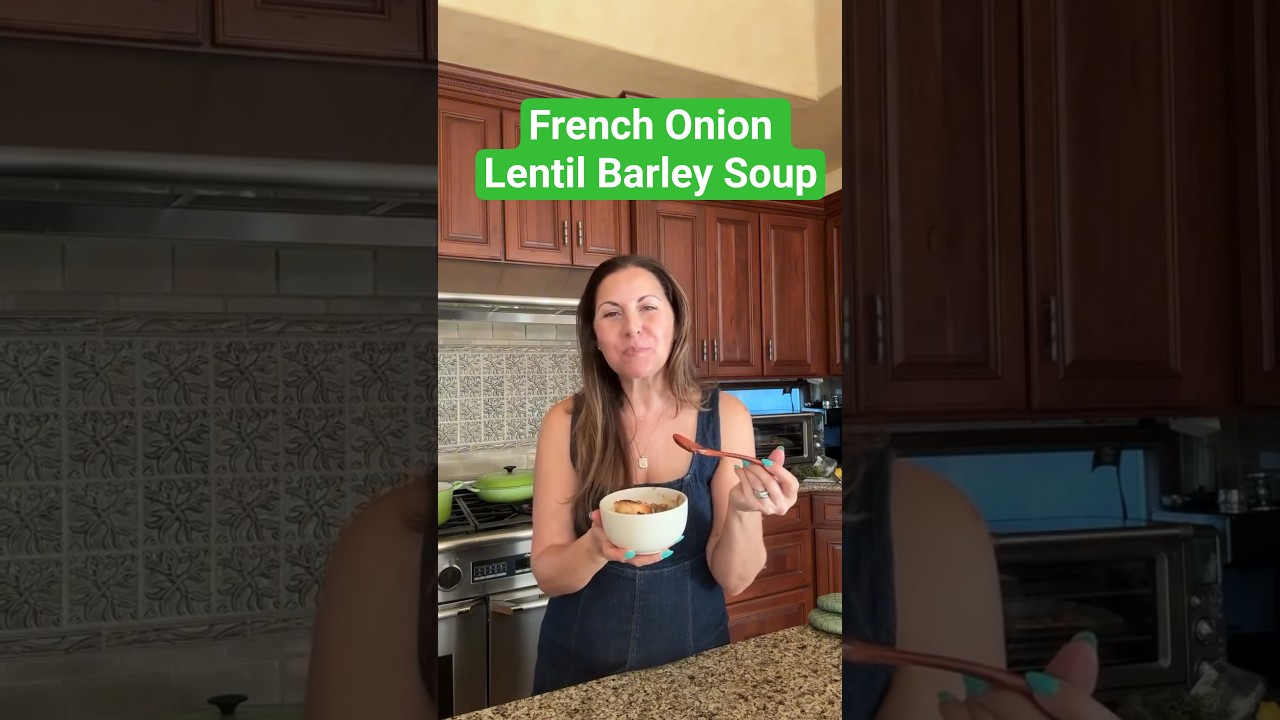 French Onion Lentil & Barley Soup