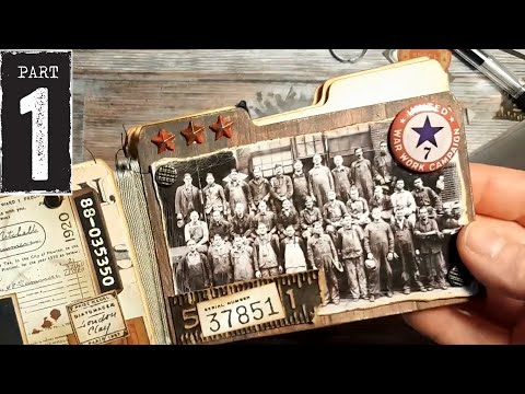 Making a Vintage File Folder Book from Start to Finish [Part 1/4] Building the Base and Pages 1-2