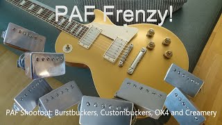 Video thumbnail for PAF Comparison: Burstbucker, Custombucker, OX4 and Creamery '59 by gringopig