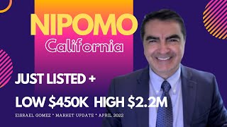 Nipomo, CA JUST LISTED,  market news Realtor report on LOW and Highest priced homes for sale.