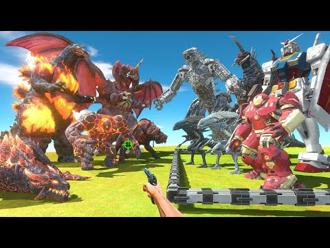 FPS Avatar Rescues Mecha Monsters and  Fights Volcano Monsters - Animal Revolt Battle Simulator