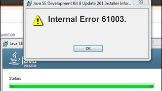 Internal Error 61003. | Java Error Code | JDK 8 Installation | Ninja PC